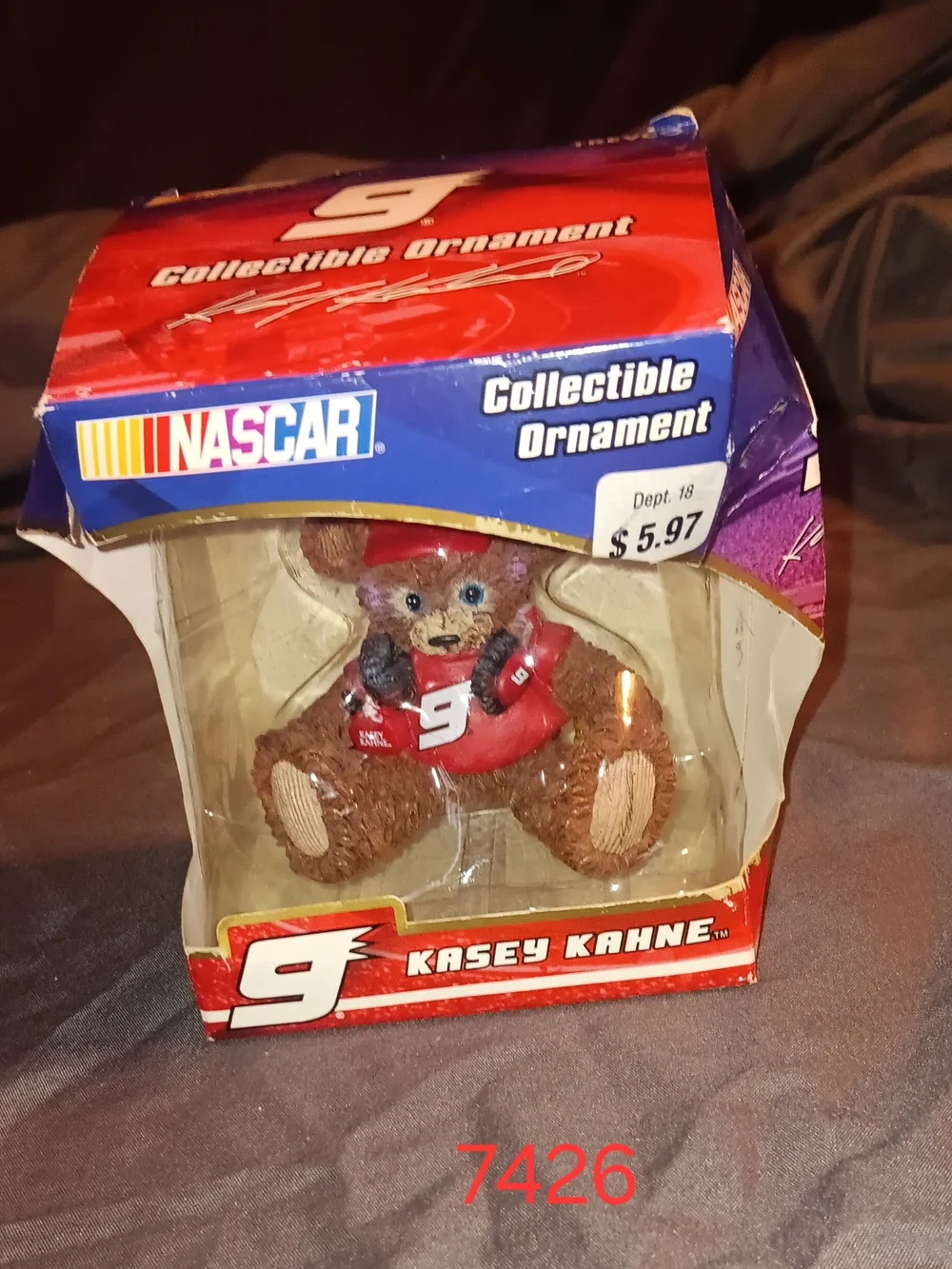 Kasey Kahne Bear Christmas Ornament